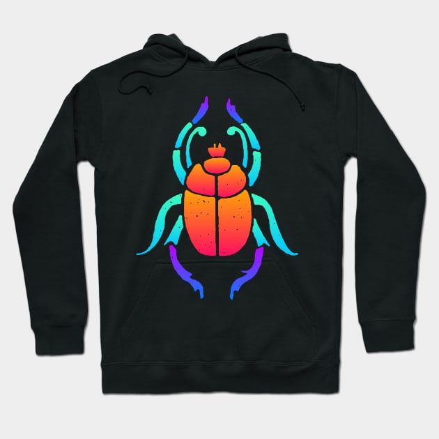 Trippy Psychedelic Rave Scarab Beetle Hoodie by MeatMan